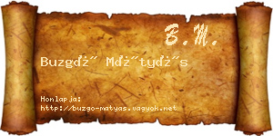 Buzgó Mátyás névjegykártya